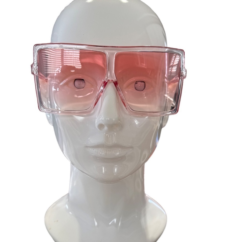 Light Pink Square Oversized Sunglasses UNISEX Flat Top Fashion Shades
0106